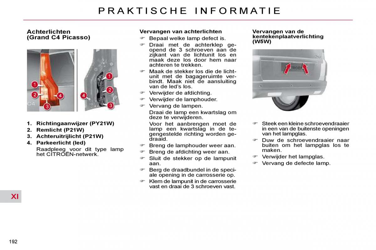 Citroen C4 Picasso I 1 owners manual handleiding / page 218