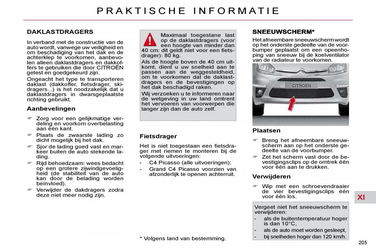 Citroen C4 Picasso I 1 owners manual handleiding / page 234