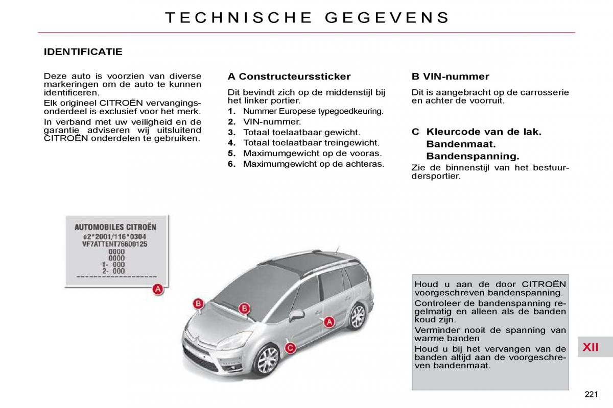 Citroen C4 Picasso I 1 owners manual handleiding / page 250