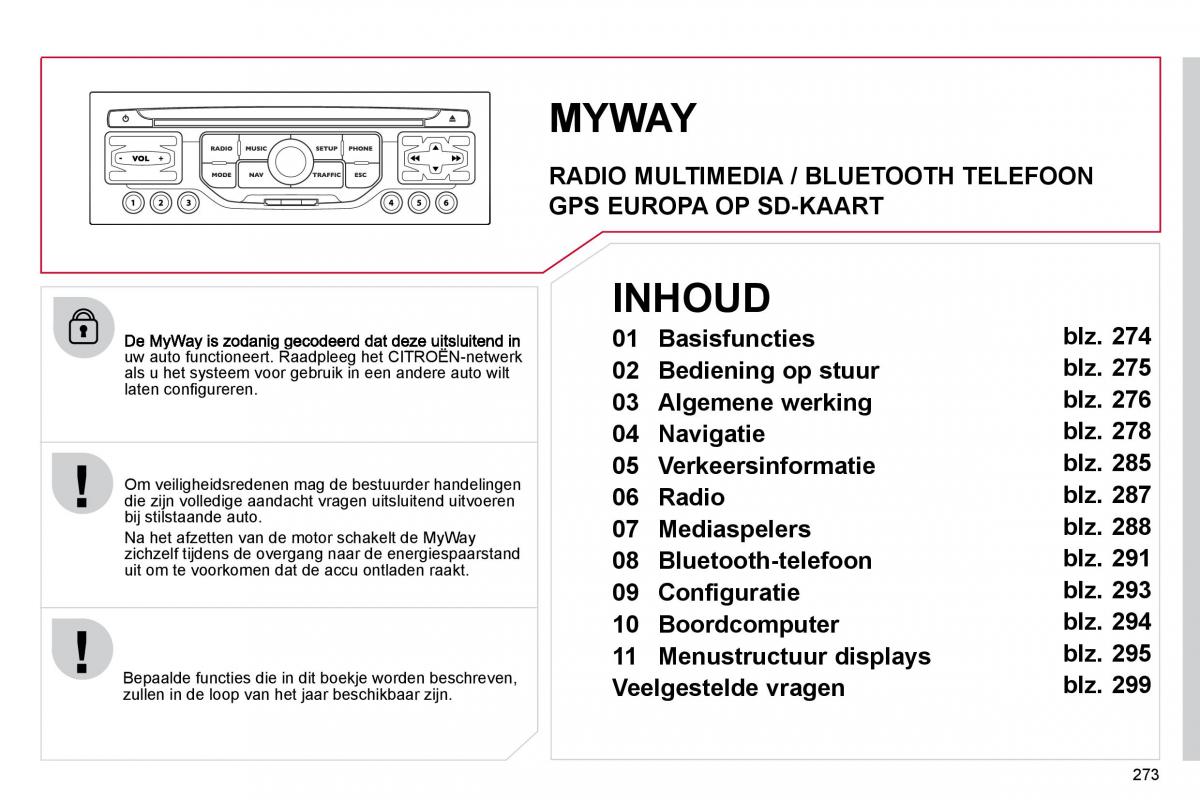 Citroen C4 Picasso I 1 owners manual handleiding / page 296