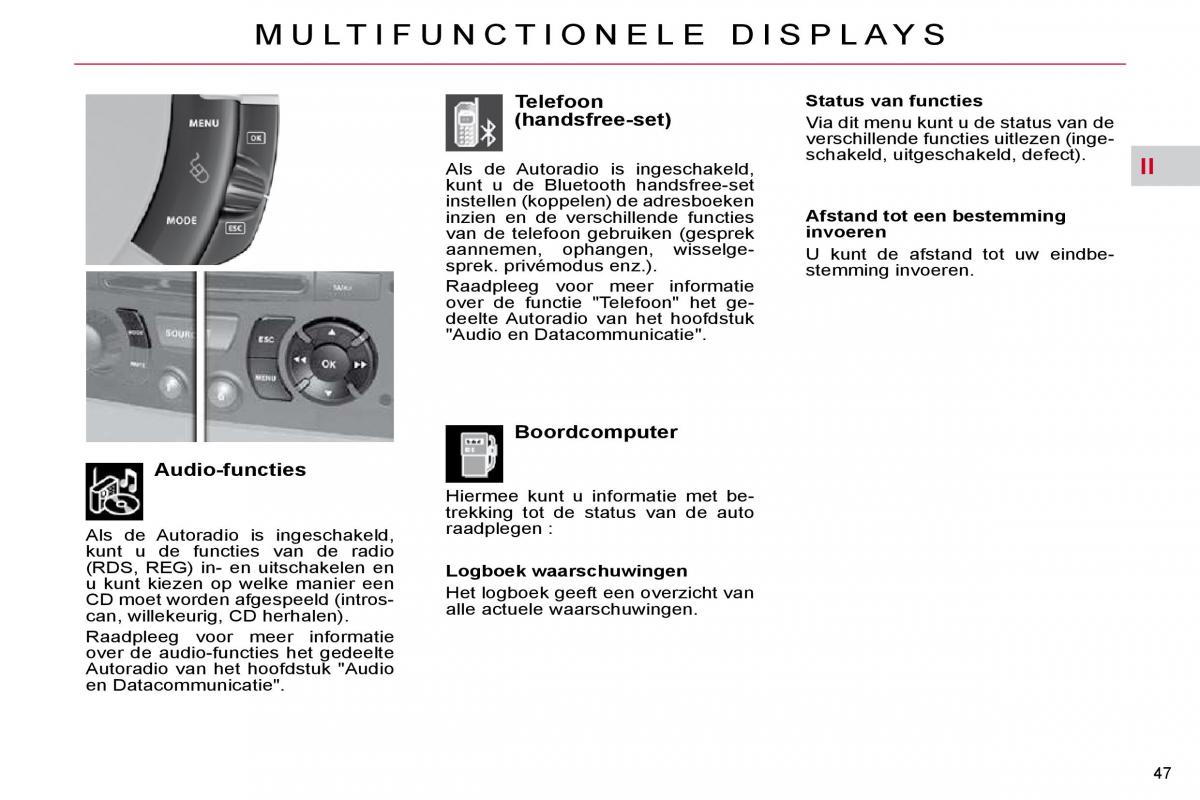 Citroen C4 Picasso I 1 owners manual handleiding / page 44