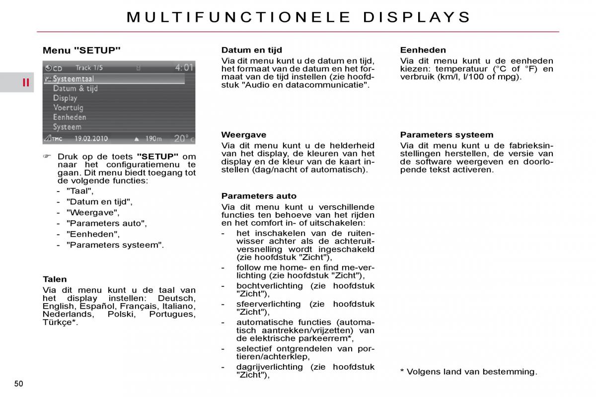 Citroen C4 Picasso I 1 owners manual handleiding / page 47