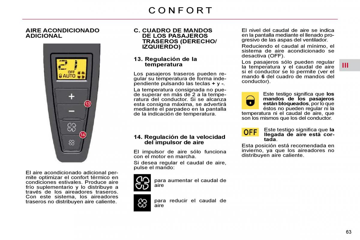 Citroen C4 Picasso I 1 owners manual manual del propietario / page 63