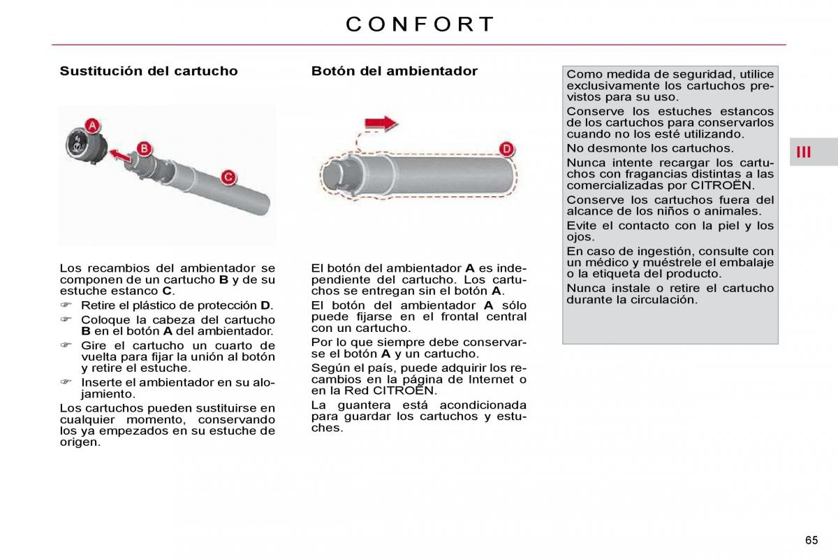 Citroen C4 Picasso I 1 owners manual manual del propietario / page 65