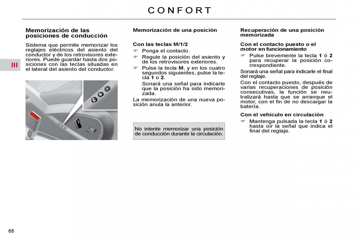 Citroen C4 Picasso I 1 owners manual manual del propietario / page 68