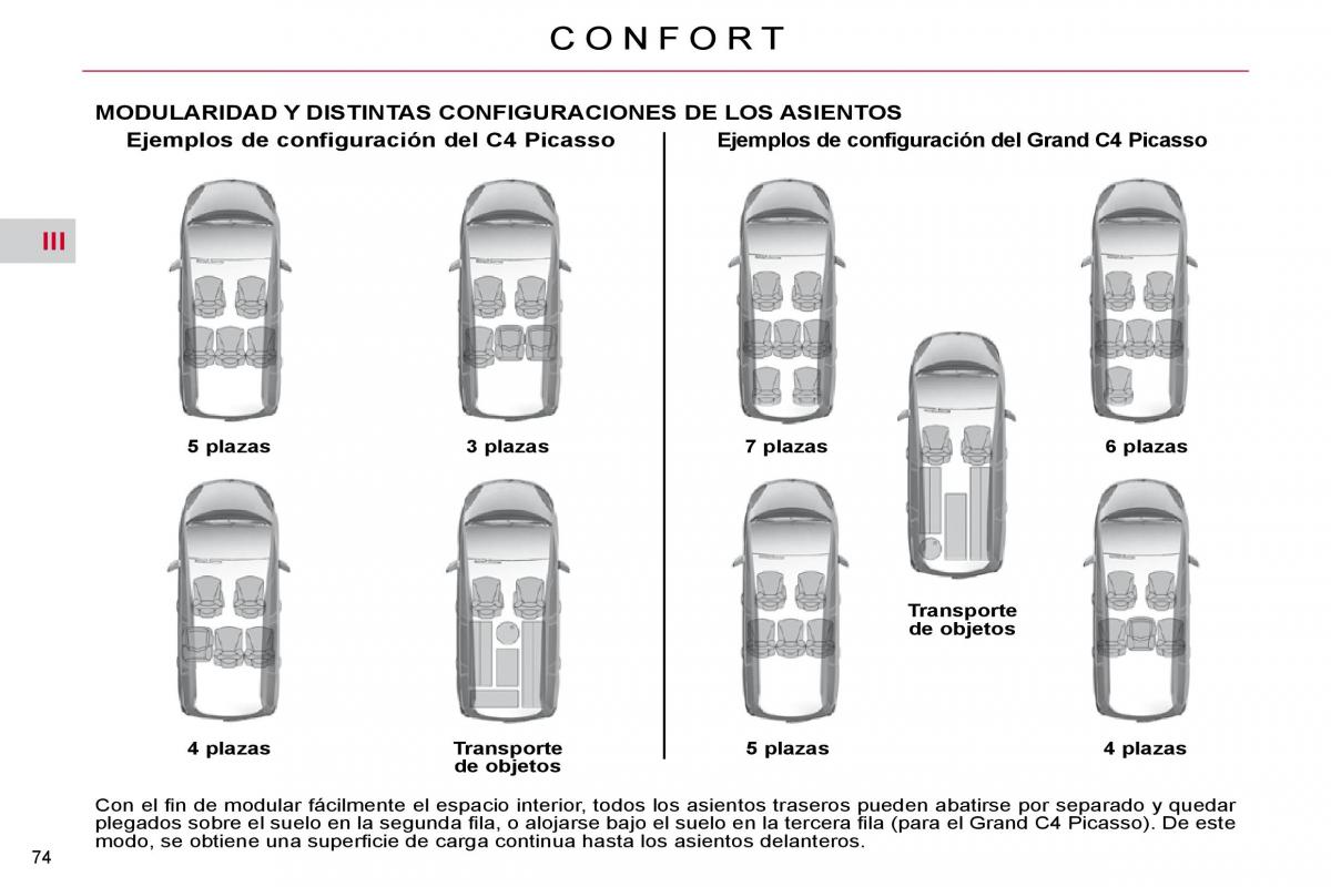 Citroen C4 Picasso I 1 owners manual manual del propietario / page 75