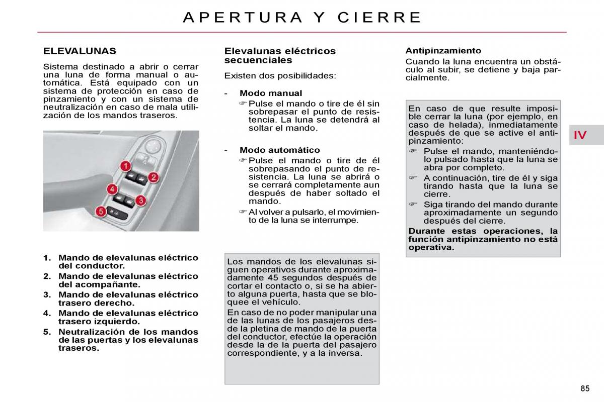 Citroen C4 Picasso I 1 owners manual manual del propietario / page 90