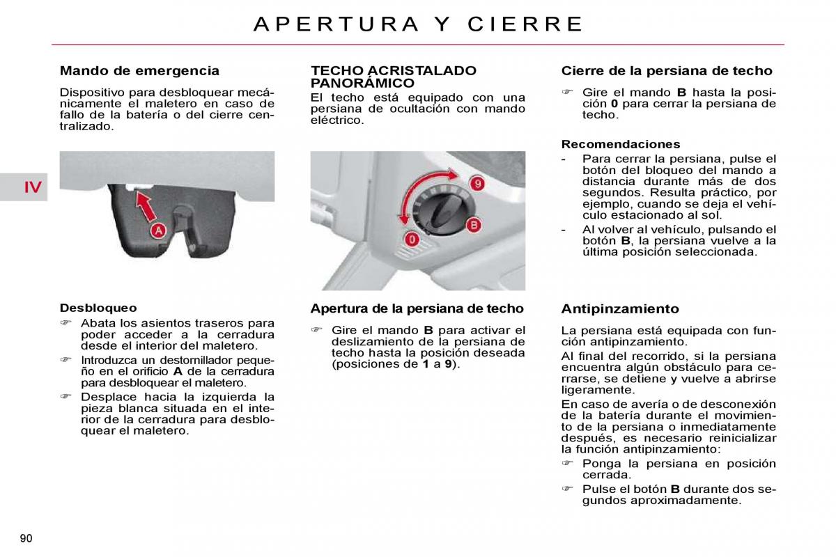 Citroen C4 Picasso I 1 owners manual manual del propietario / page 95