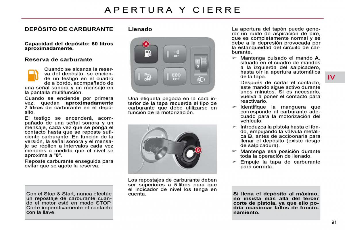 Citroen C4 Picasso I 1 owners manual manual del propietario / page 97