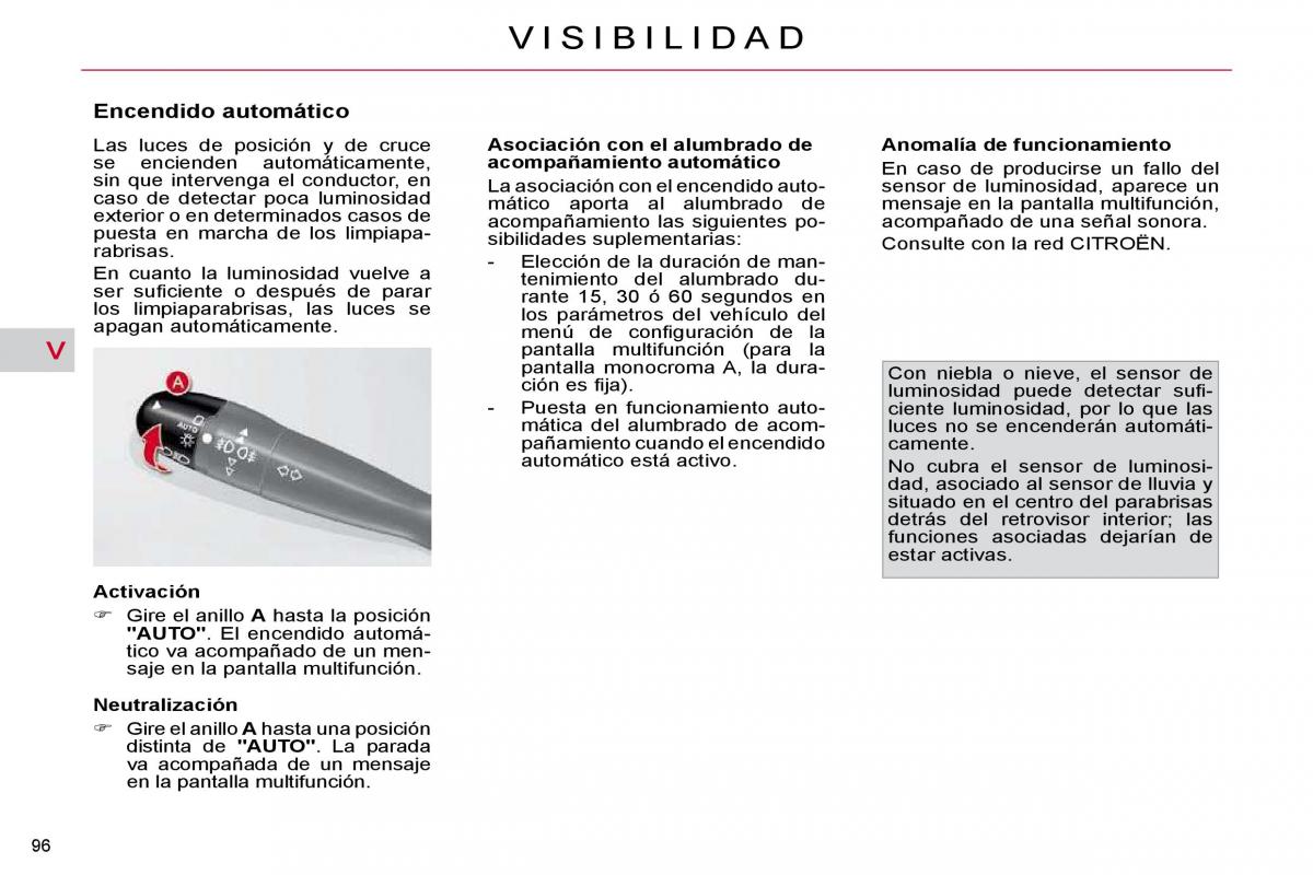 Citroen C4 Picasso I 1 owners manual manual del propietario / page 102