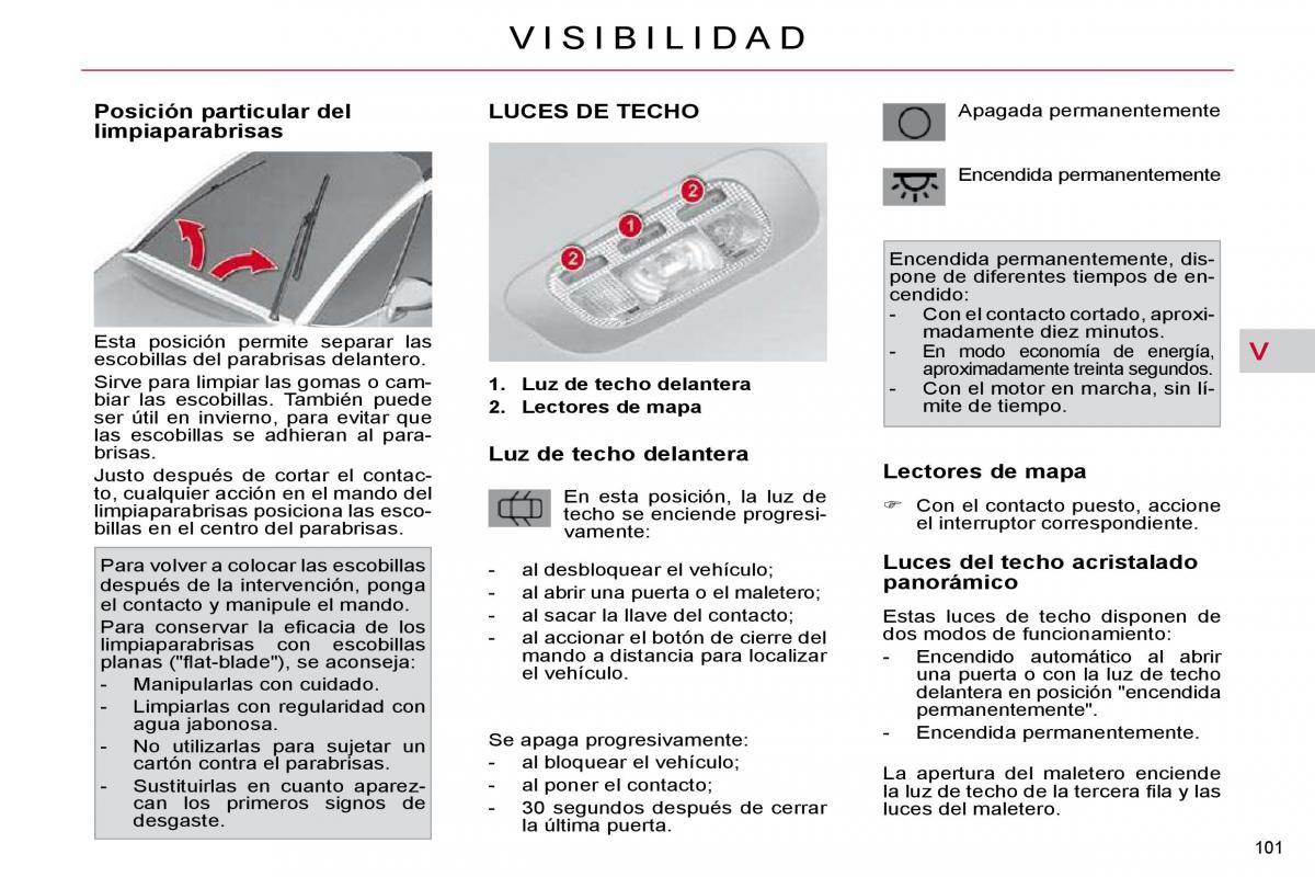 Citroen C4 Picasso I 1 owners manual manual del propietario / page 110