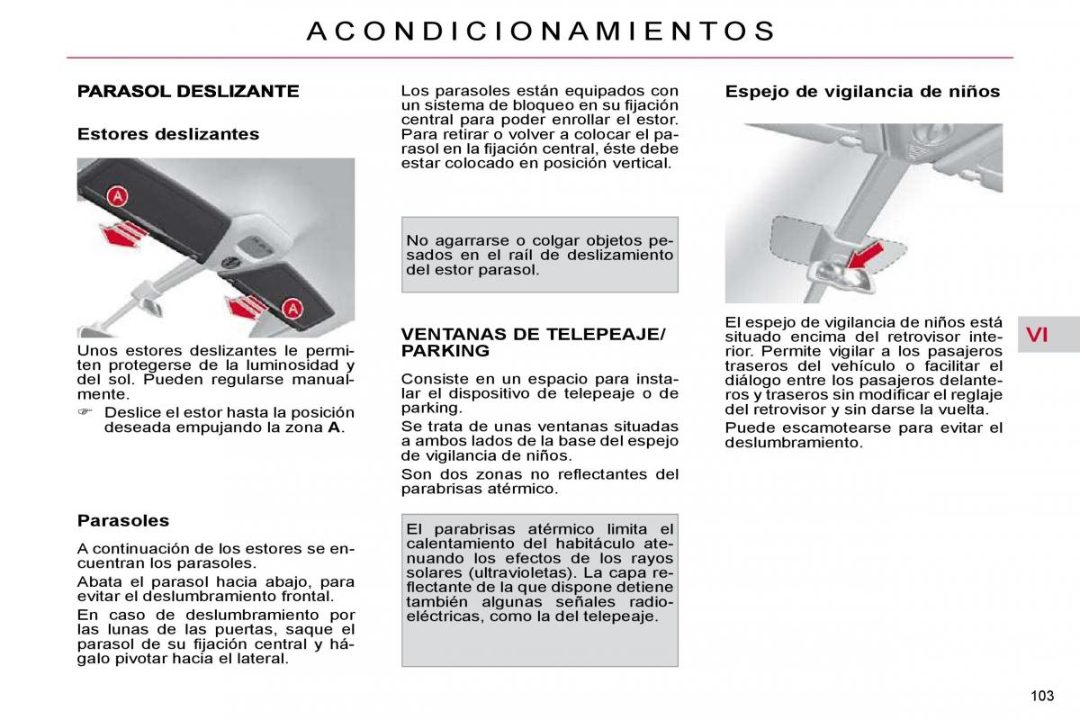 Citroen C4 Picasso I 1 owners manual manual del propietario / page 114