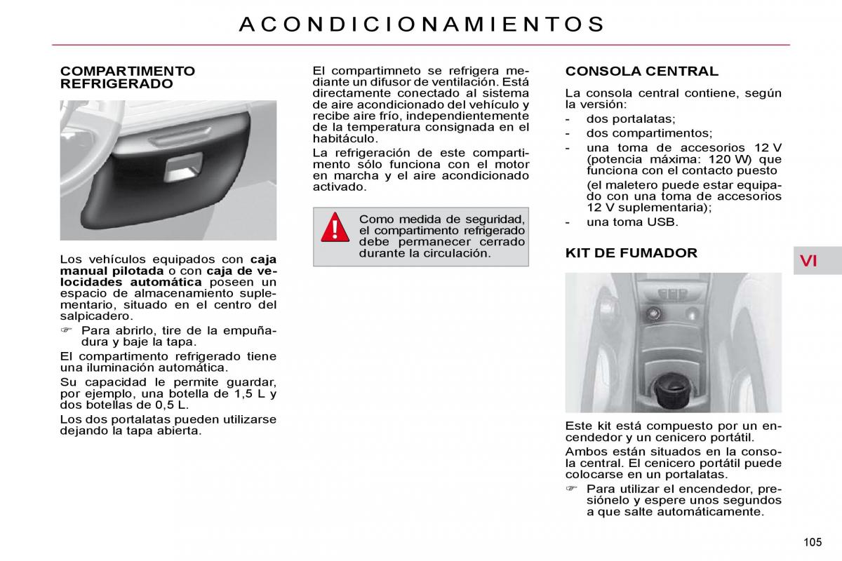 Citroen C4 Picasso I 1 owners manual manual del propietario / page 116