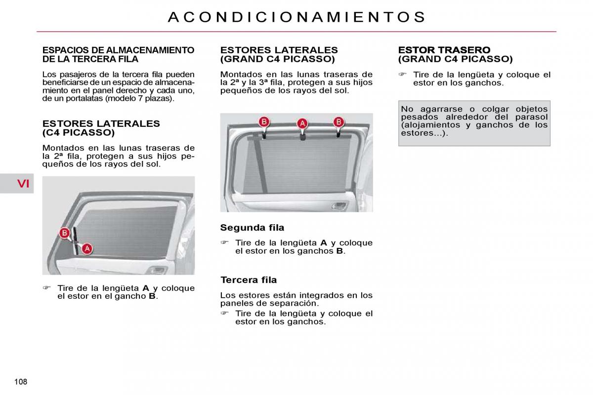 Citroen C4 Picasso I 1 owners manual manual del propietario / page 119