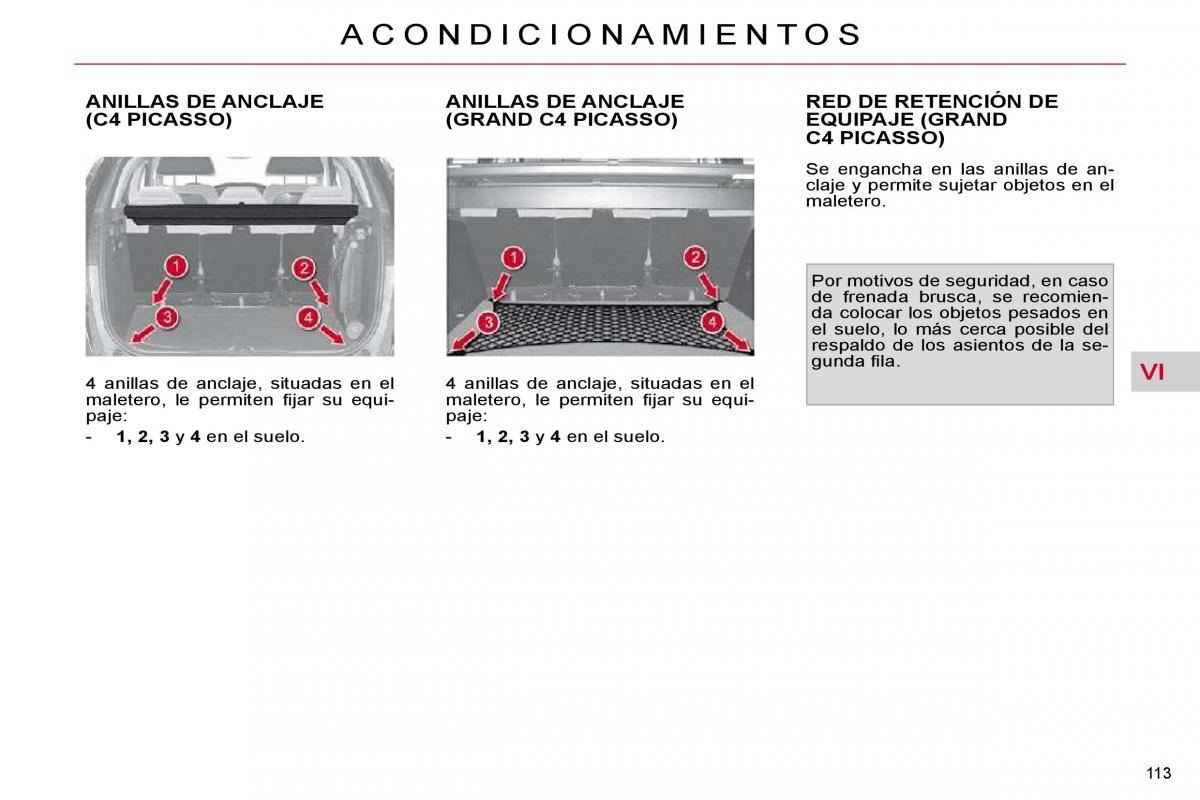 Citroen C4 Picasso I 1 owners manual manual del propietario / page 130