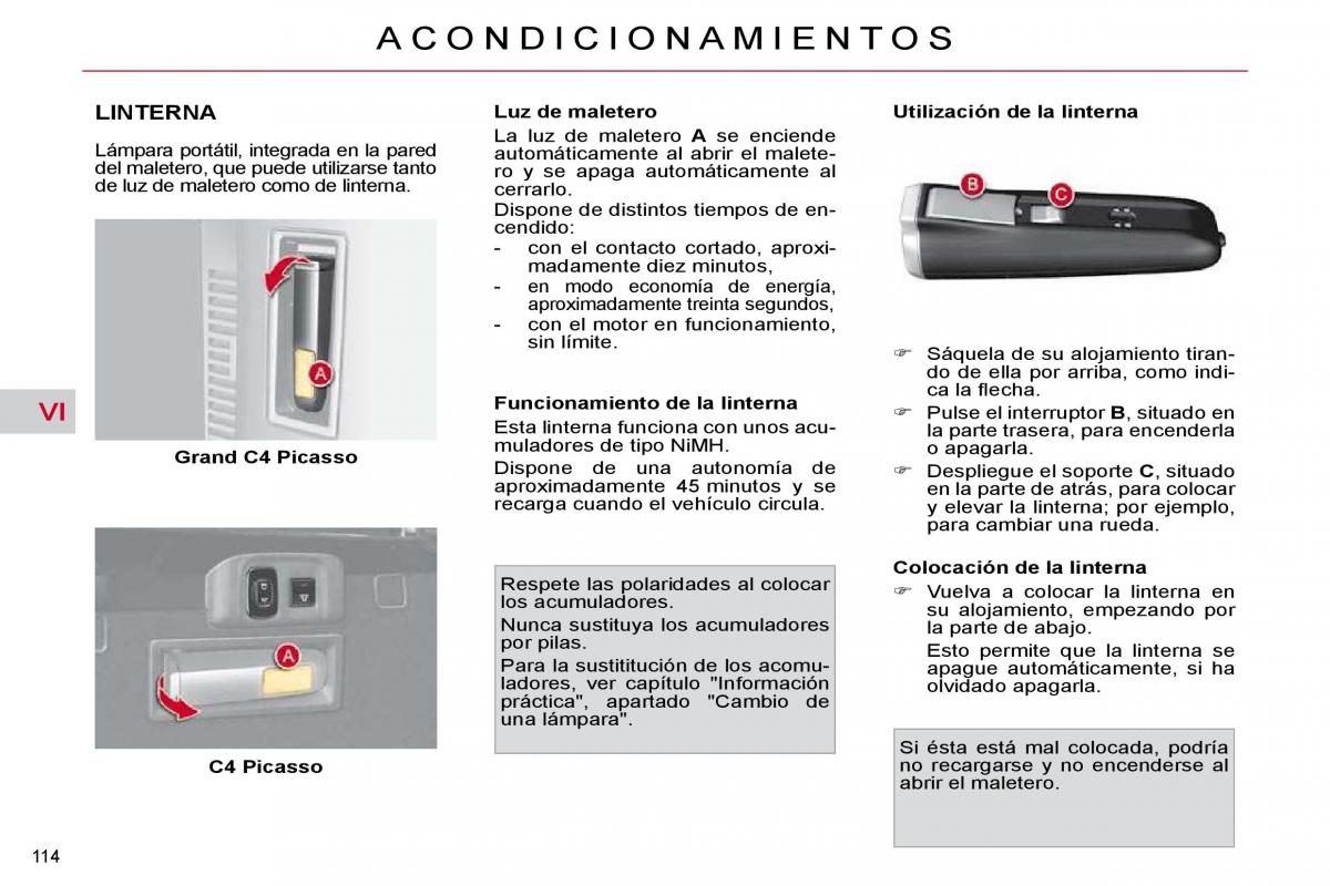 Citroen C4 Picasso I 1 owners manual manual del propietario / page 131