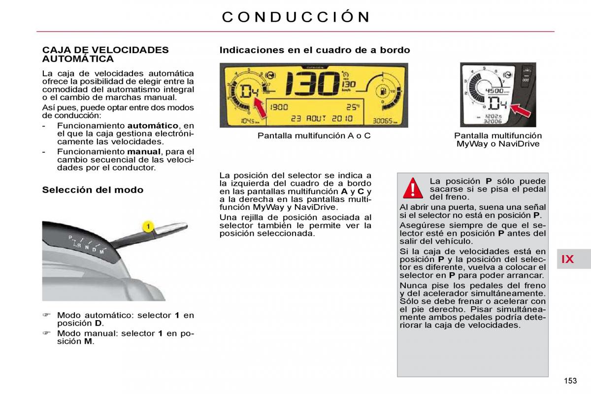 Citroen C4 Picasso I 1 owners manual manual del propietario / page 179