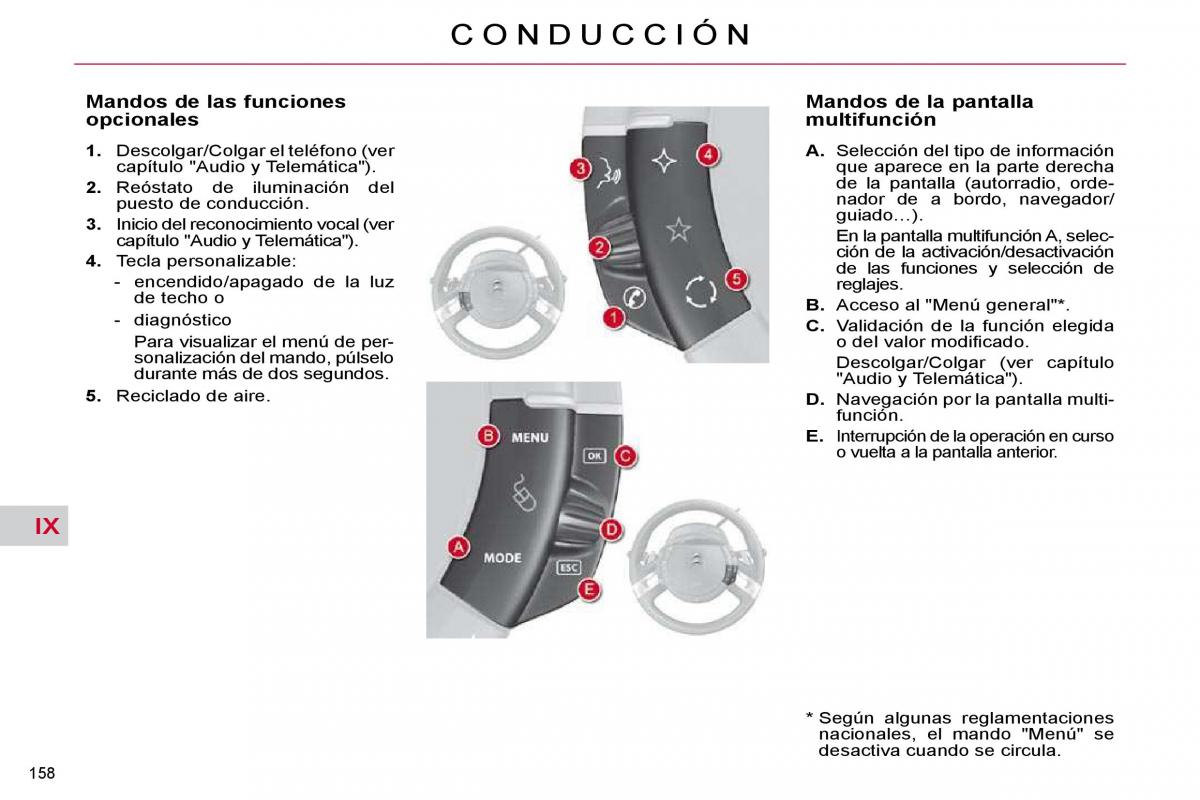 Citroen C4 Picasso I 1 owners manual manual del propietario / page 184