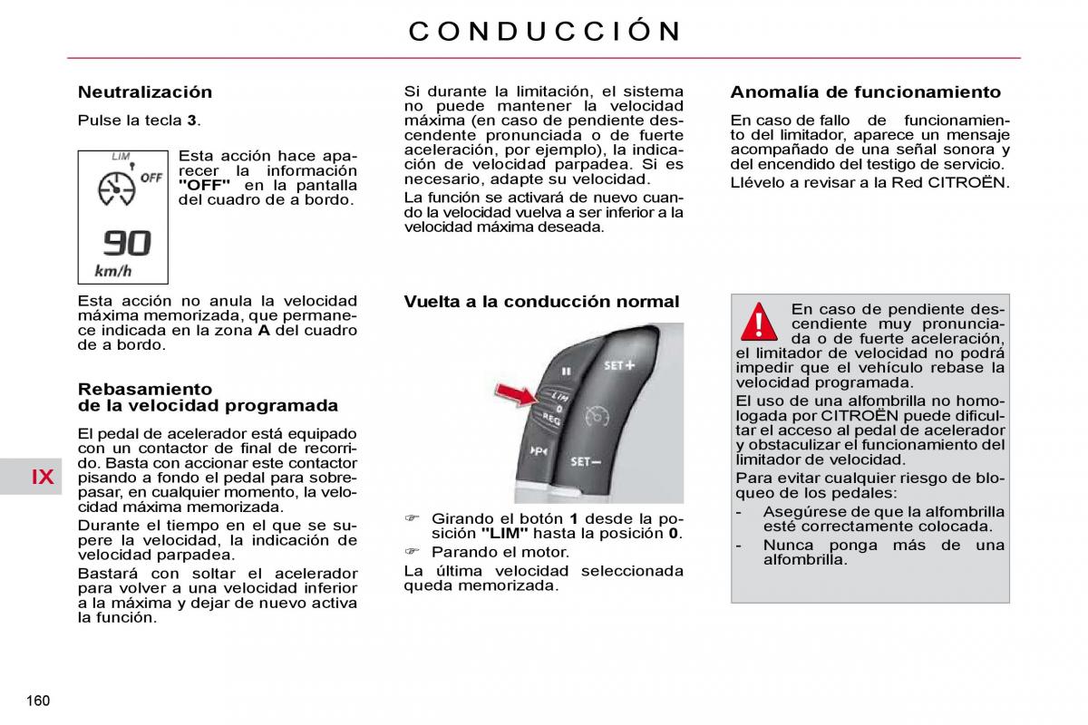 Citroen C4 Picasso I 1 owners manual manual del propietario / page 186