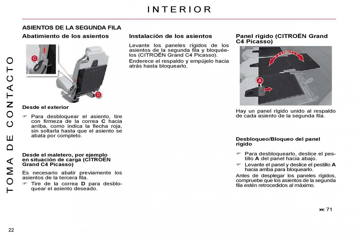 Citroen C4 Picasso I 1 owners manual manual del propietario / page 19