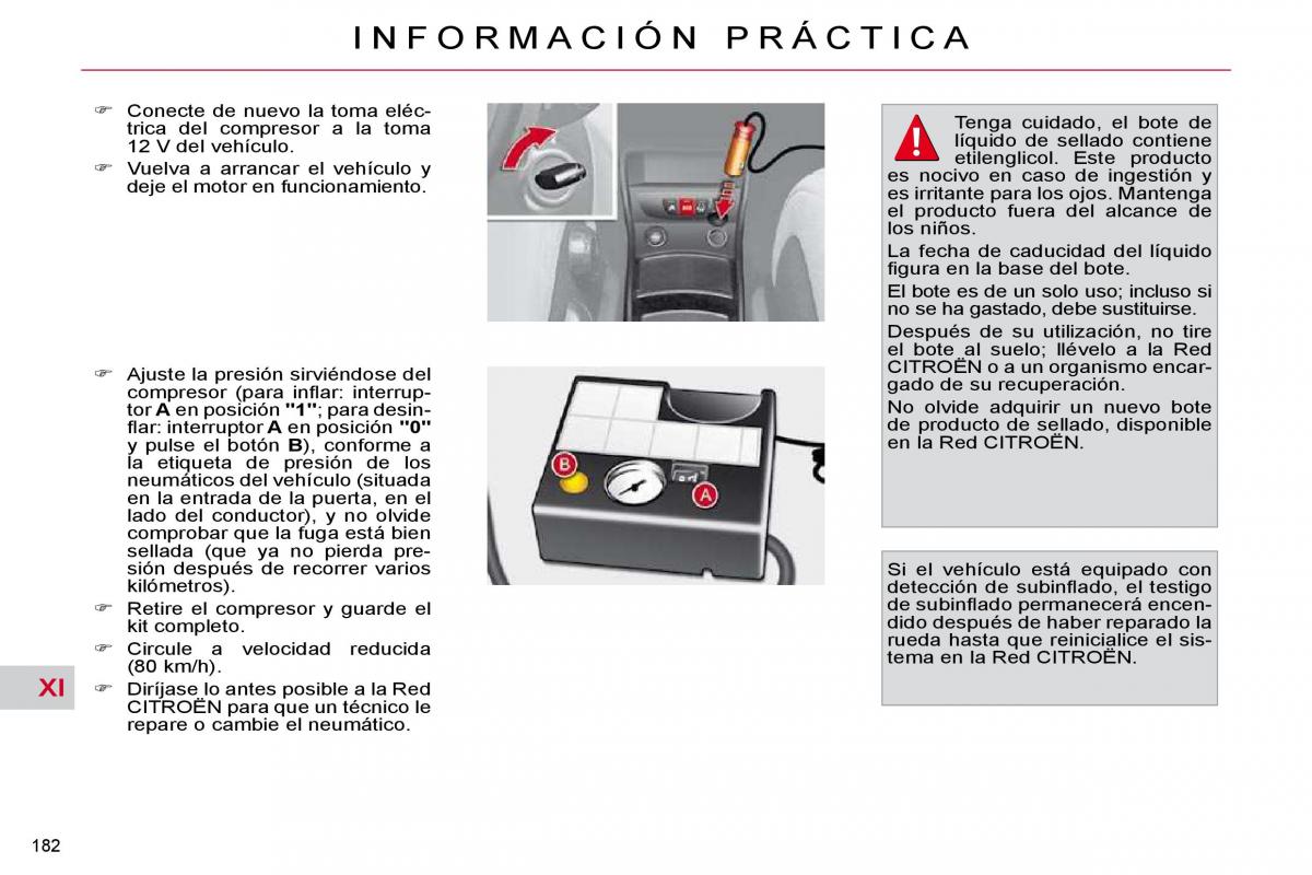 Citroen C4 Picasso I 1 owners manual manual del propietario / page 207