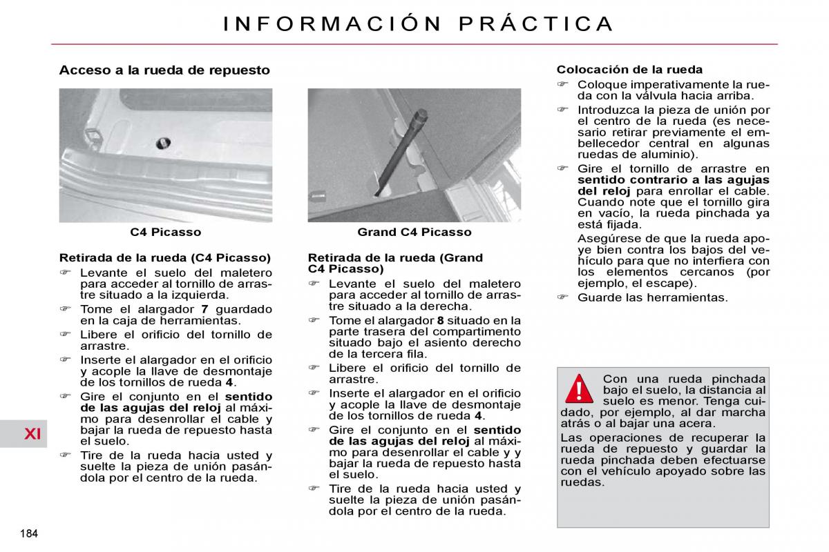 Citroen C4 Picasso I 1 owners manual manual del propietario / page 209