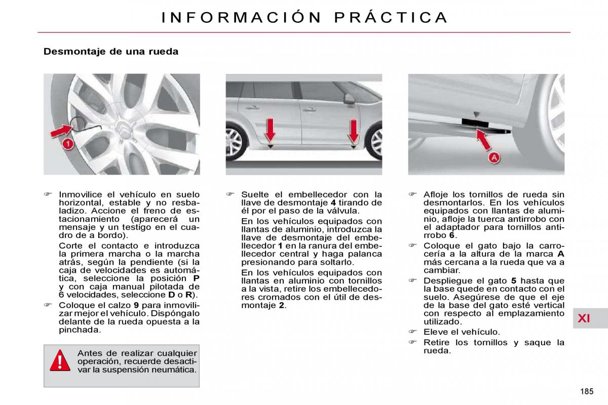 Citroen C4 Picasso I 1 owners manual manual del propietario / page 210