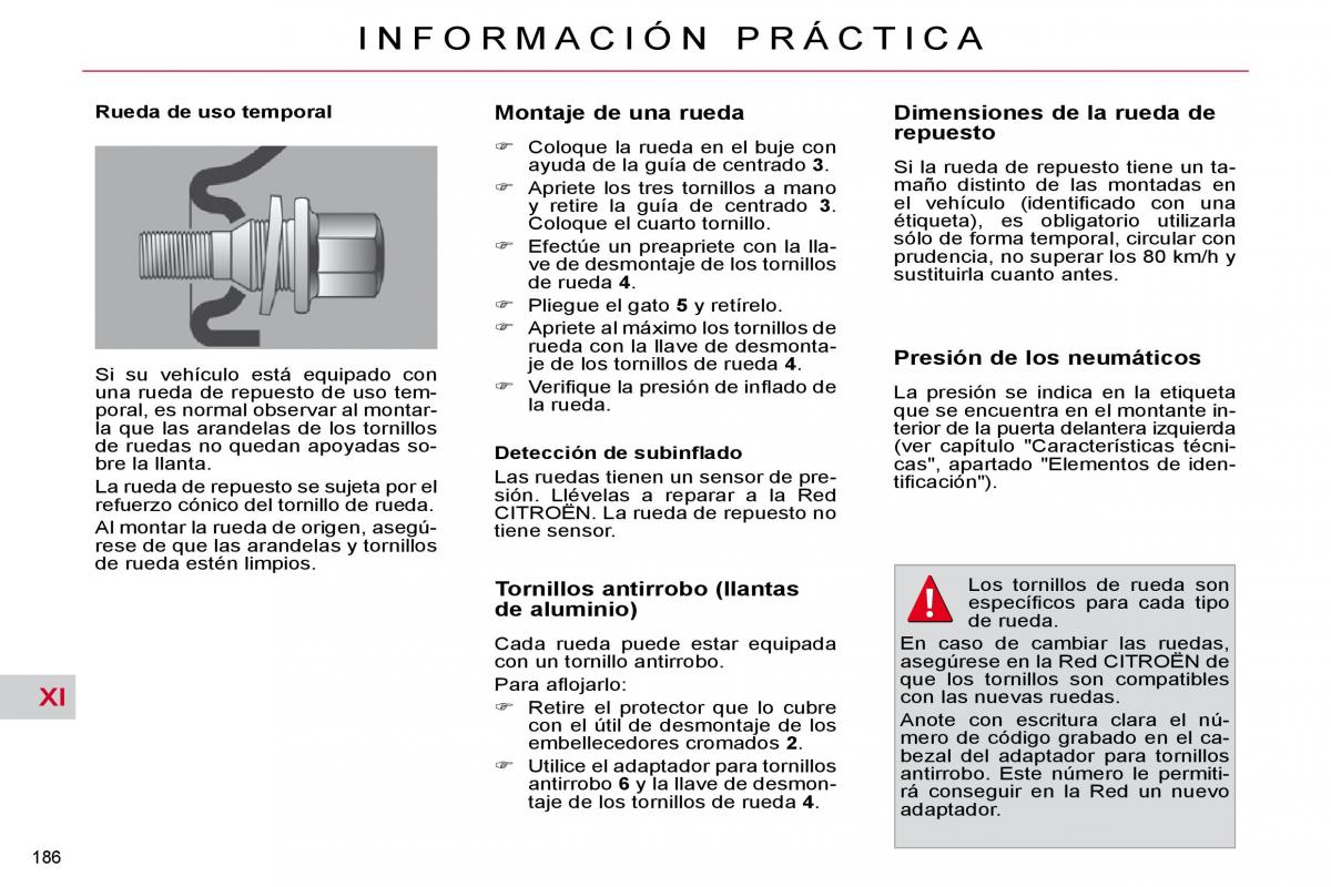 Citroen C4 Picasso I 1 owners manual manual del propietario / page 211