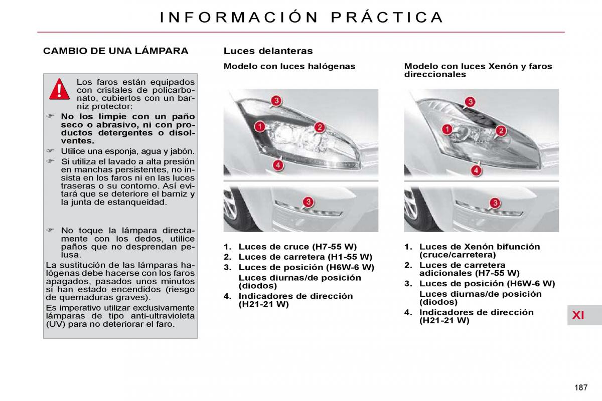 Citroen C4 Picasso I 1 owners manual manual del propietario / page 213