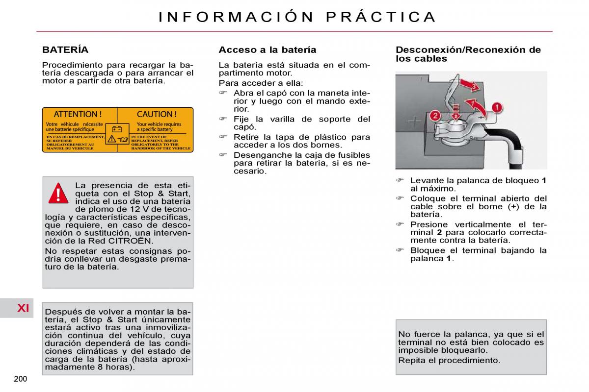 Citroen C4 Picasso I 1 owners manual manual del propietario / page 228