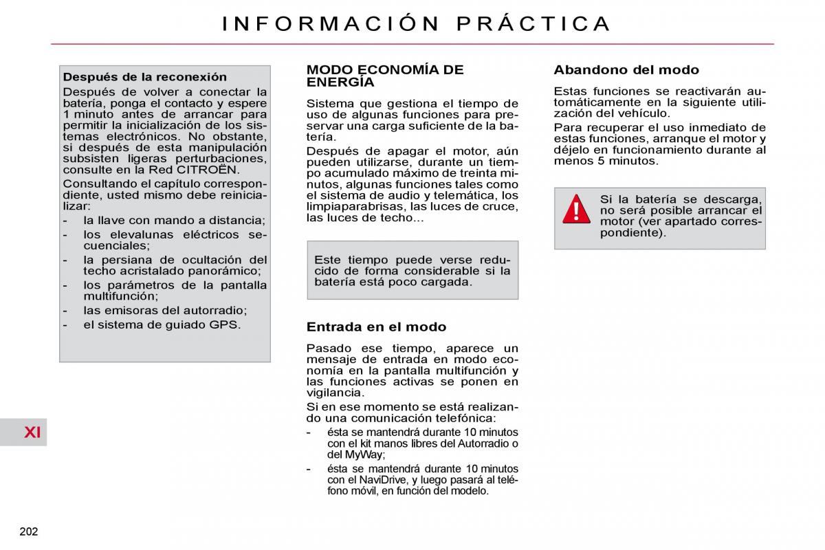 Citroen C4 Picasso I 1 owners manual manual del propietario / page 230