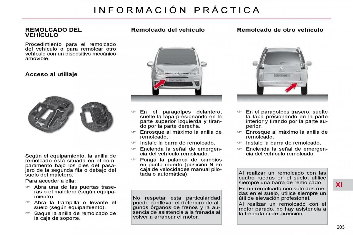 Citroen C4 Picasso I 1 owners manual manual del propietario / page 232