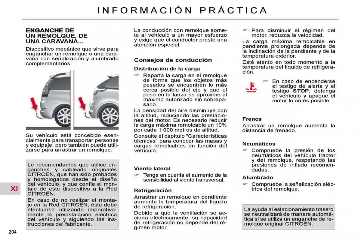 Citroen C4 Picasso I 1 owners manual manual del propietario / page 233