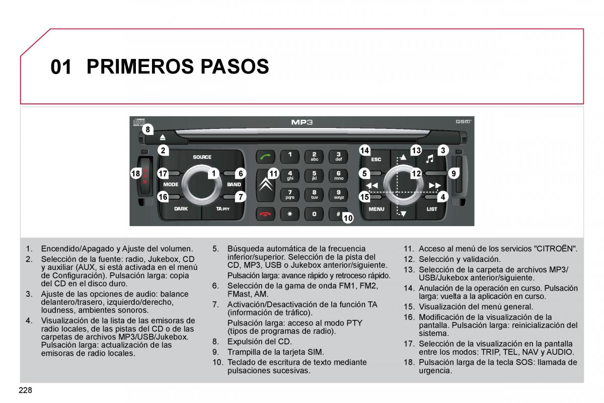 Citroen C4 Picasso I 1 owners manual manual del propietario / page 254