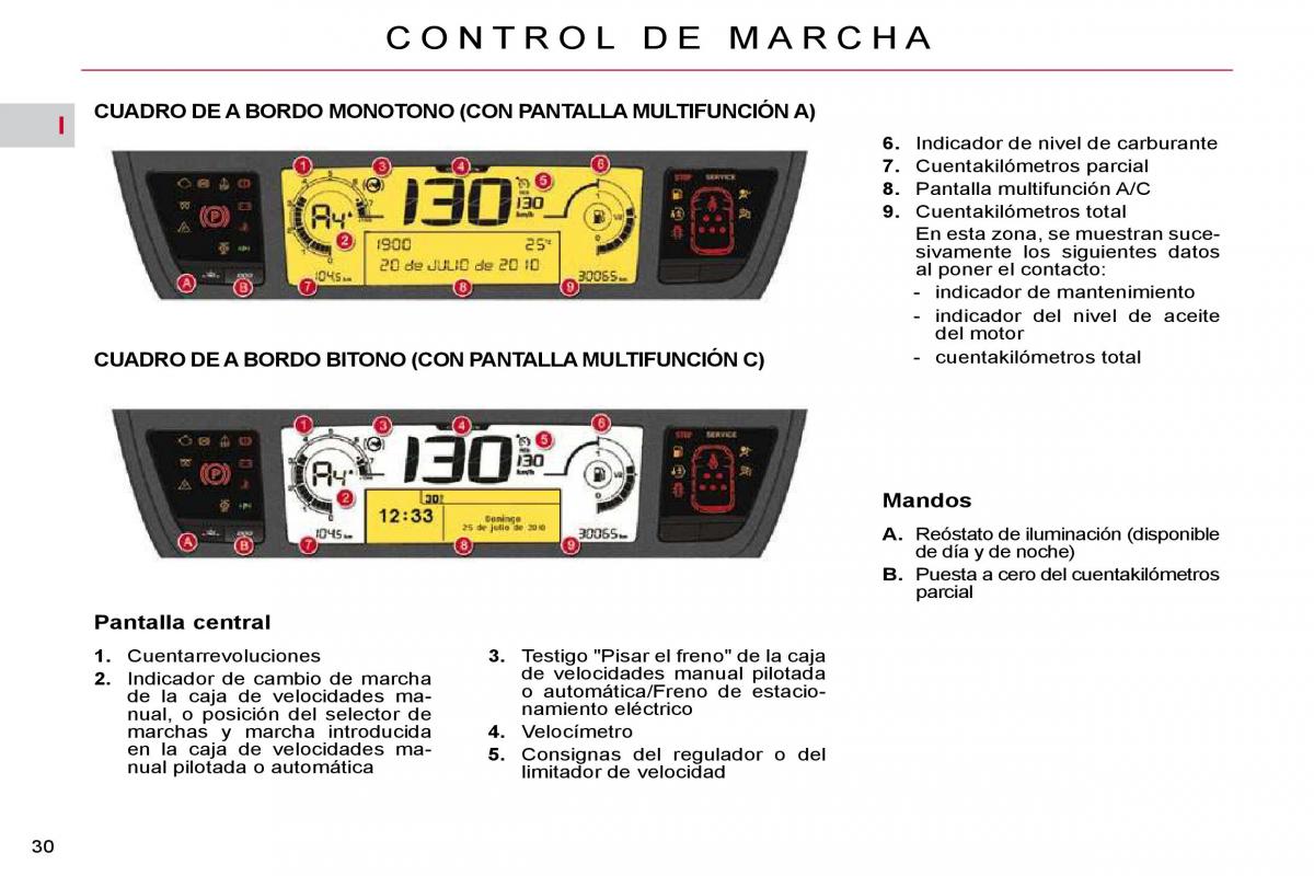 Citroen C4 Picasso I 1 owners manual manual del propietario / page 26