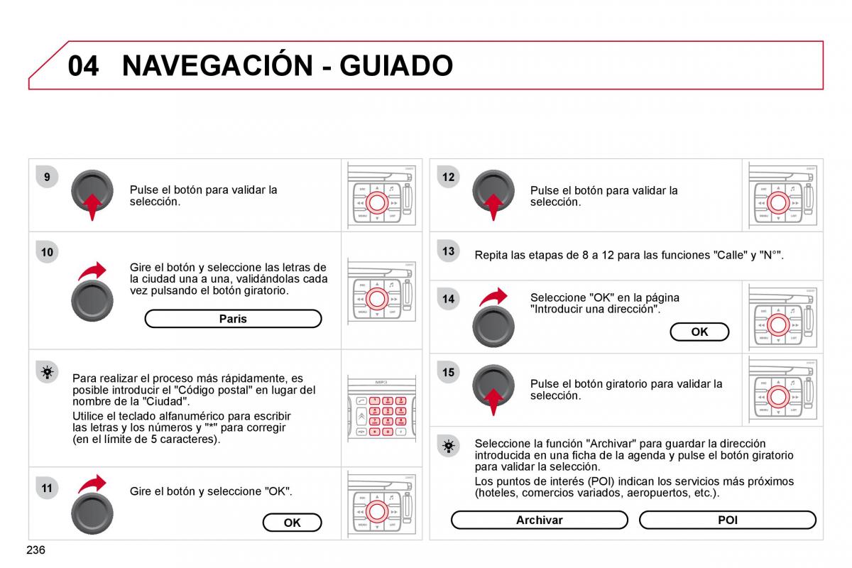 Citroen C4 Picasso I 1 owners manual manual del propietario / page 262