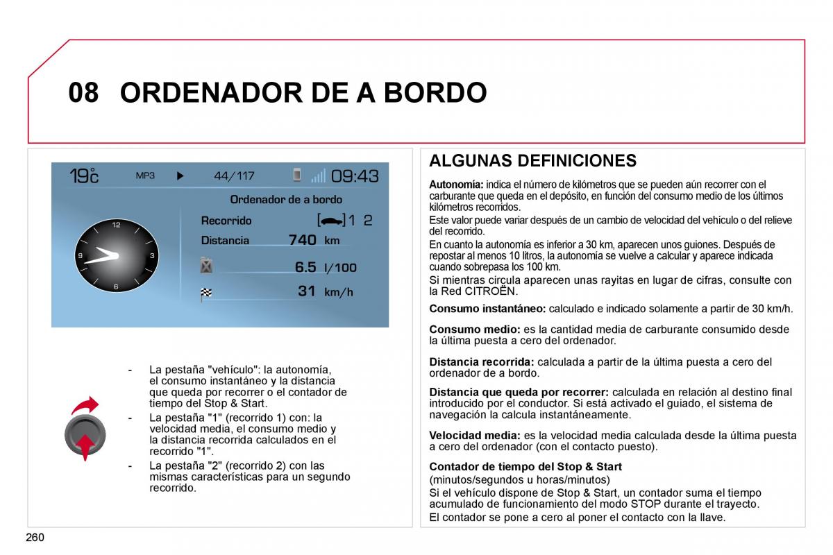 Citroen C4 Picasso I 1 owners manual manual del propietario / page 286