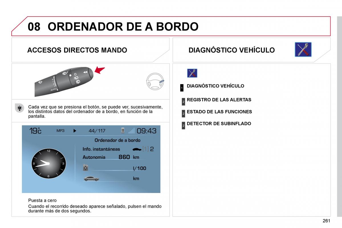 Citroen C4 Picasso I 1 owners manual manual del propietario / page 287