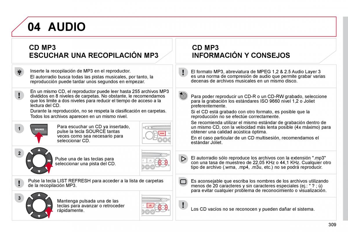 Citroen C4 Picasso I 1 owners manual manual del propietario / page 334