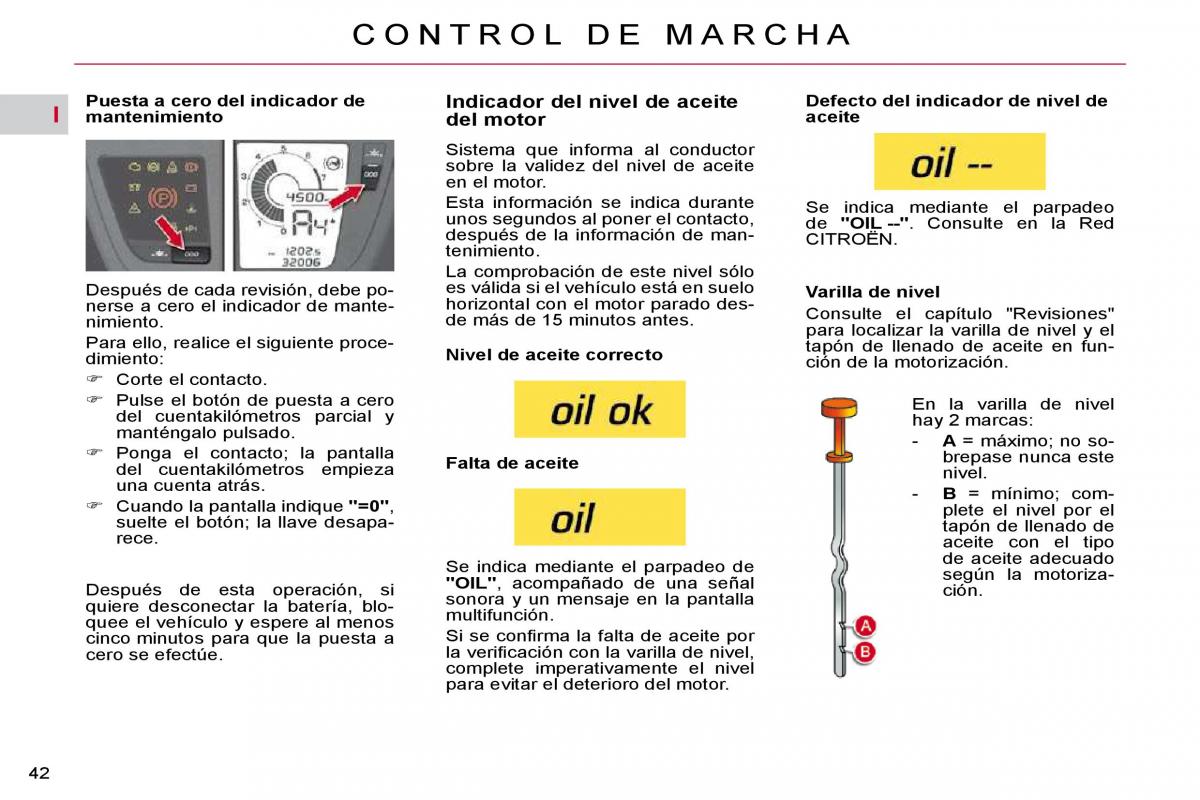 Citroen C4 Picasso I 1 owners manual manual del propietario / page 38