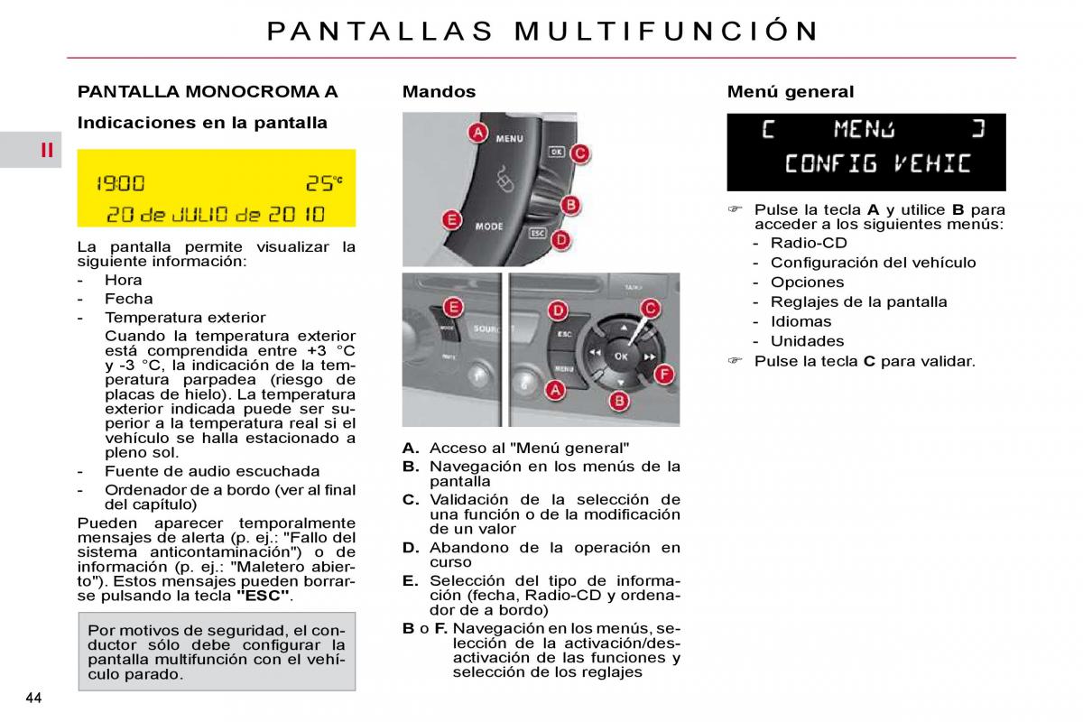 Citroen C4 Picasso I 1 owners manual manual del propietario / page 41