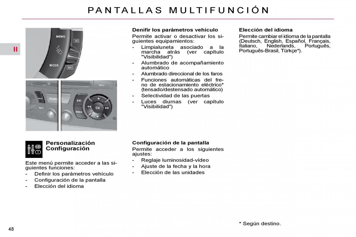 Citroen C4 Picasso I 1 owners manual manual del propietario / page 45