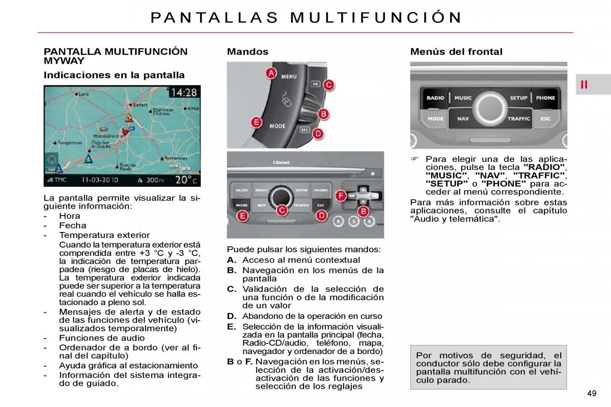 Citroen C4 Picasso I 1 owners manual manual del propietario / page 46