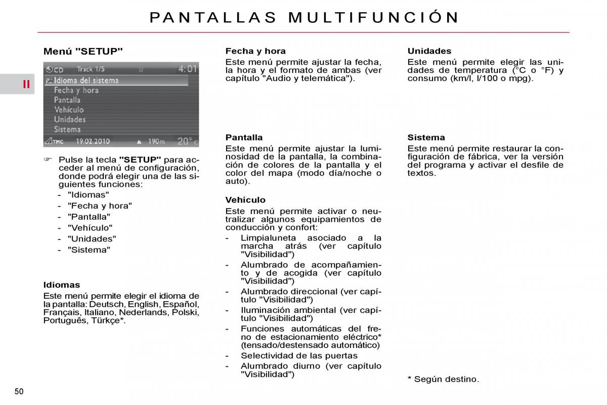 Citroen C4 Picasso I 1 owners manual manual del propietario / page 47