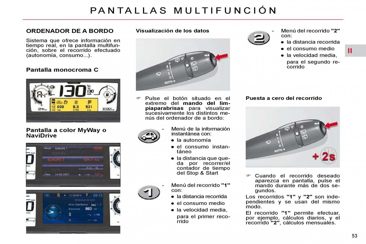 Citroen C4 Picasso I 1 owners manual manual del propietario / page 51