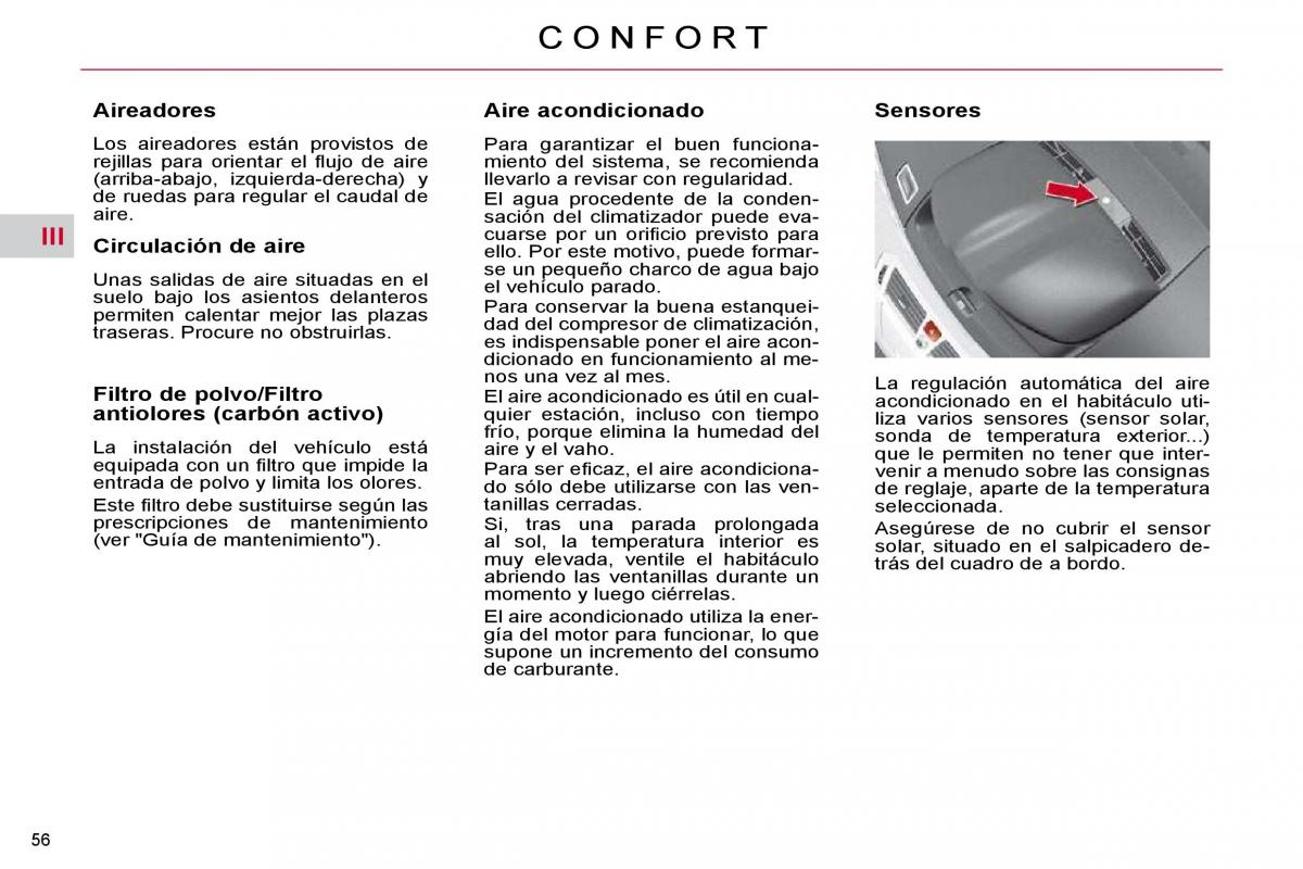 Citroen C4 Picasso I 1 owners manual manual del propietario / page 54