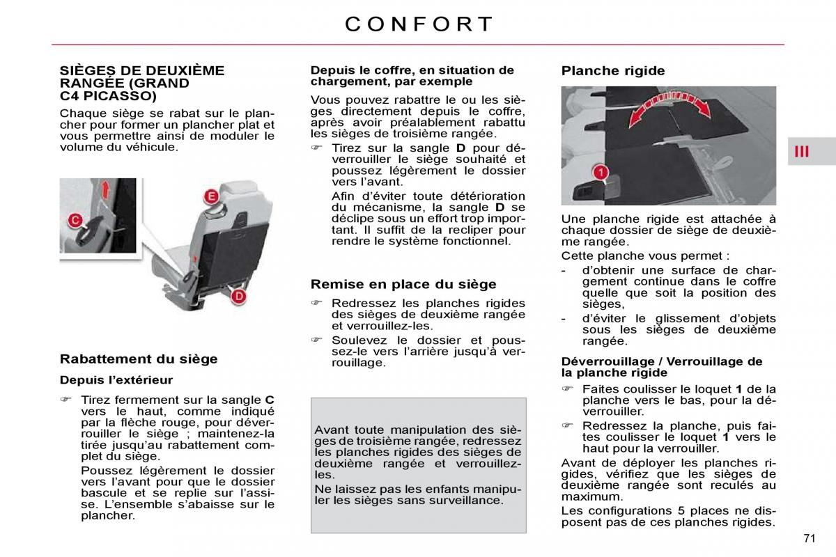 Citroen C4 Picasso I 1 owners manual manuel du proprietaire / page 62