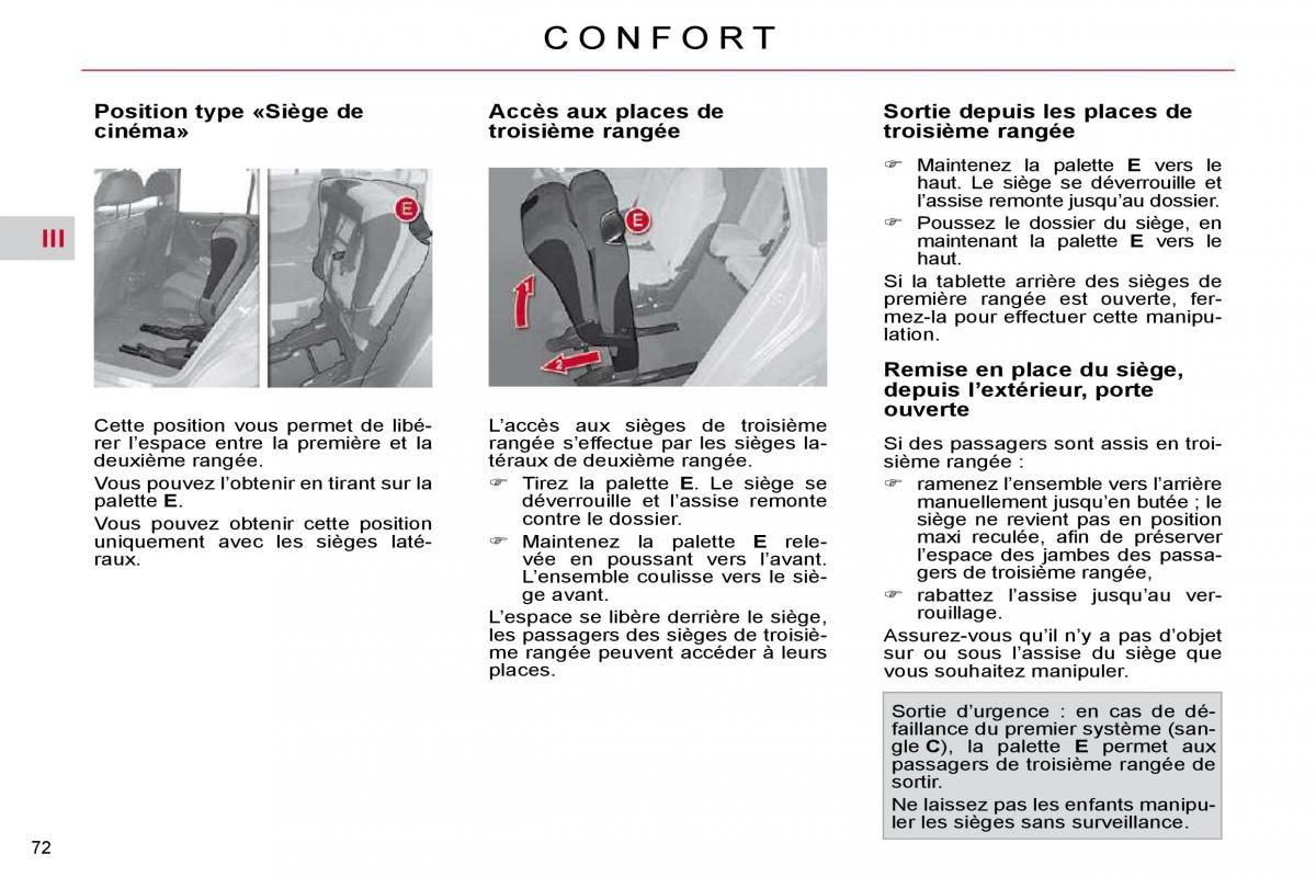 Citroen C4 Picasso I 1 owners manual manuel du proprietaire / page 63