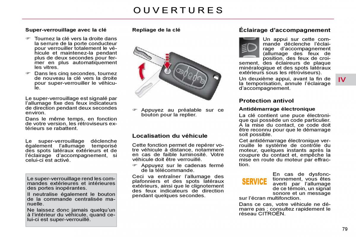 Citroen C4 Picasso I 1 owners manual manuel du proprietaire / page 70