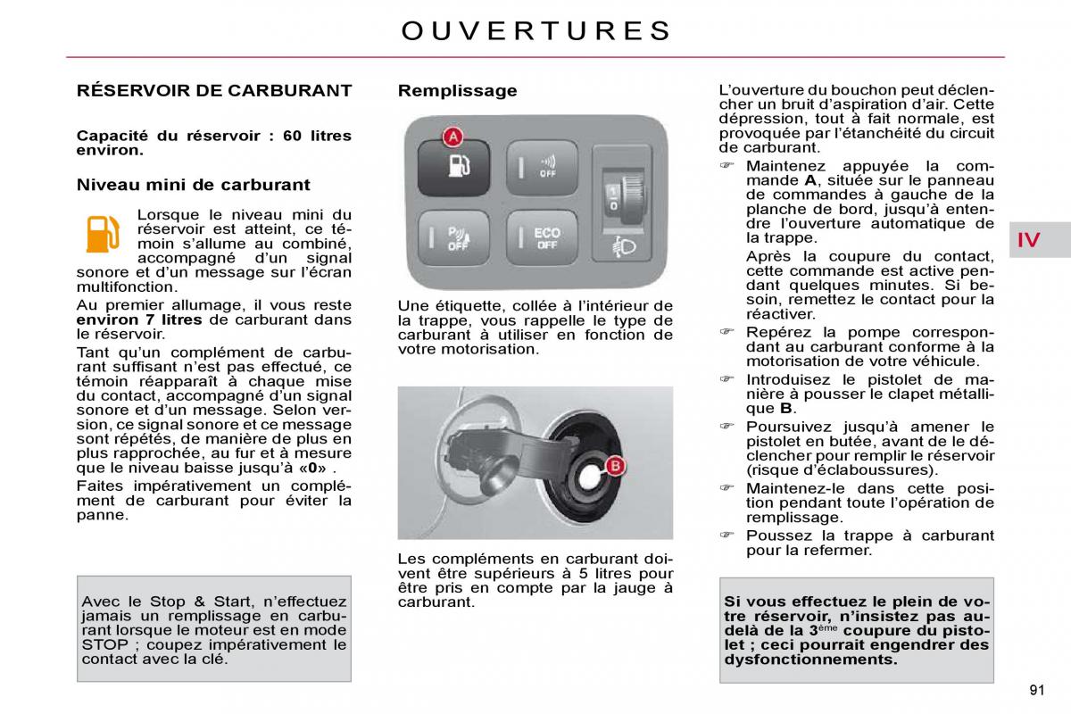 Citroen C4 Picasso I 1 owners manual manuel du proprietaire / page 87